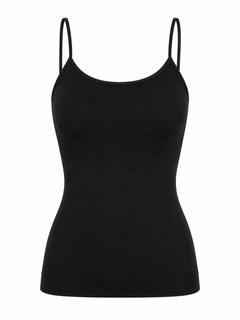 Black seamless shaping camisole, front view