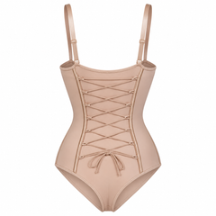 Nude detail view - lace-up back