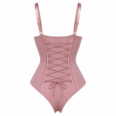 Pink detail view - lace-up back