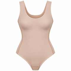 Nude detail view - neckline and crotch fastening