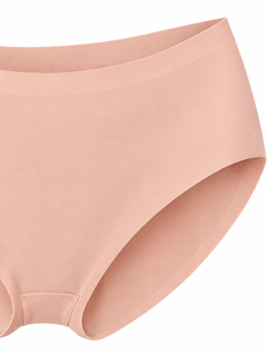 Peach detail view - waistband and leg opening