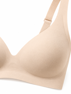 Nude detail view - cup and adjustable strap