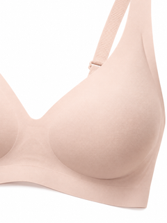Pink detail view - cup and adjustable strap