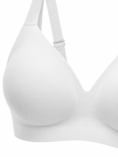 White detail view - cup and adjustable strap