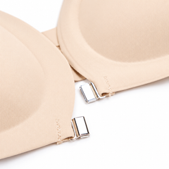 Beige detail view - open front clasp
