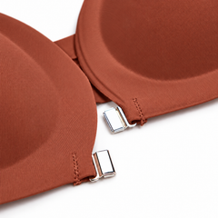 Terracotta detail view - open front clasp