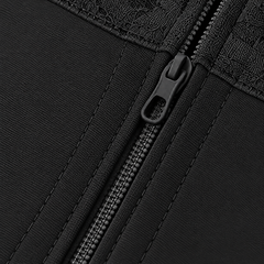Black detail view - front zip