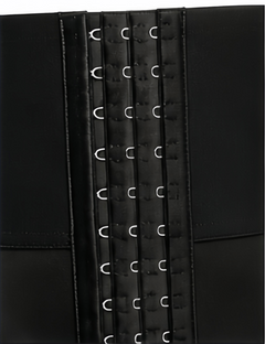 Black detail view - hook-and-eye closure