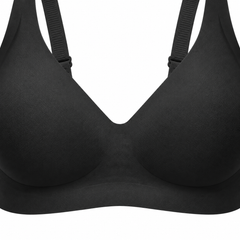 Black detail view - neckline and cups