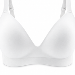 White detail view - neckline and cups