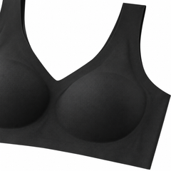 Black detail view - neckline and cups