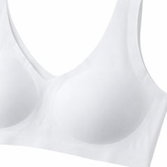 White detail view - neckline and cups