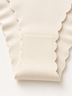 Ivory detail view - gusset and ribbed fabric