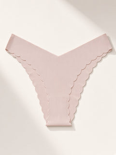 Rose Pink detail view - scalloped edges