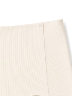 Ivory detail view - waistband and ribbed fabric