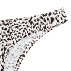 Grey Leopard detail view - waistband and print