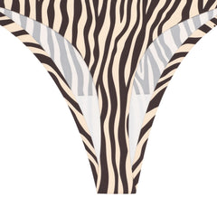 Zebra Print detail view - front panel and leg-opening edges