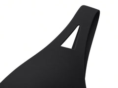 Black detail view - cup edge and cutout strap