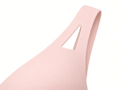 Pink detail view - cup edge and cutout strap