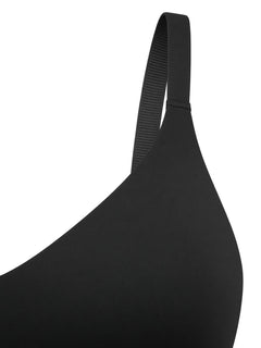 Black detail view - cup edge and strap