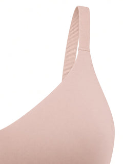 Pink detail view - cup edge and strap