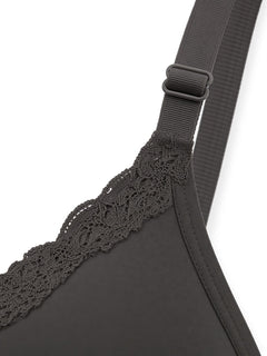Dark Grey detail view - lace and adjustable strap