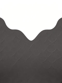 Charcoal detail view - scalloped neckline